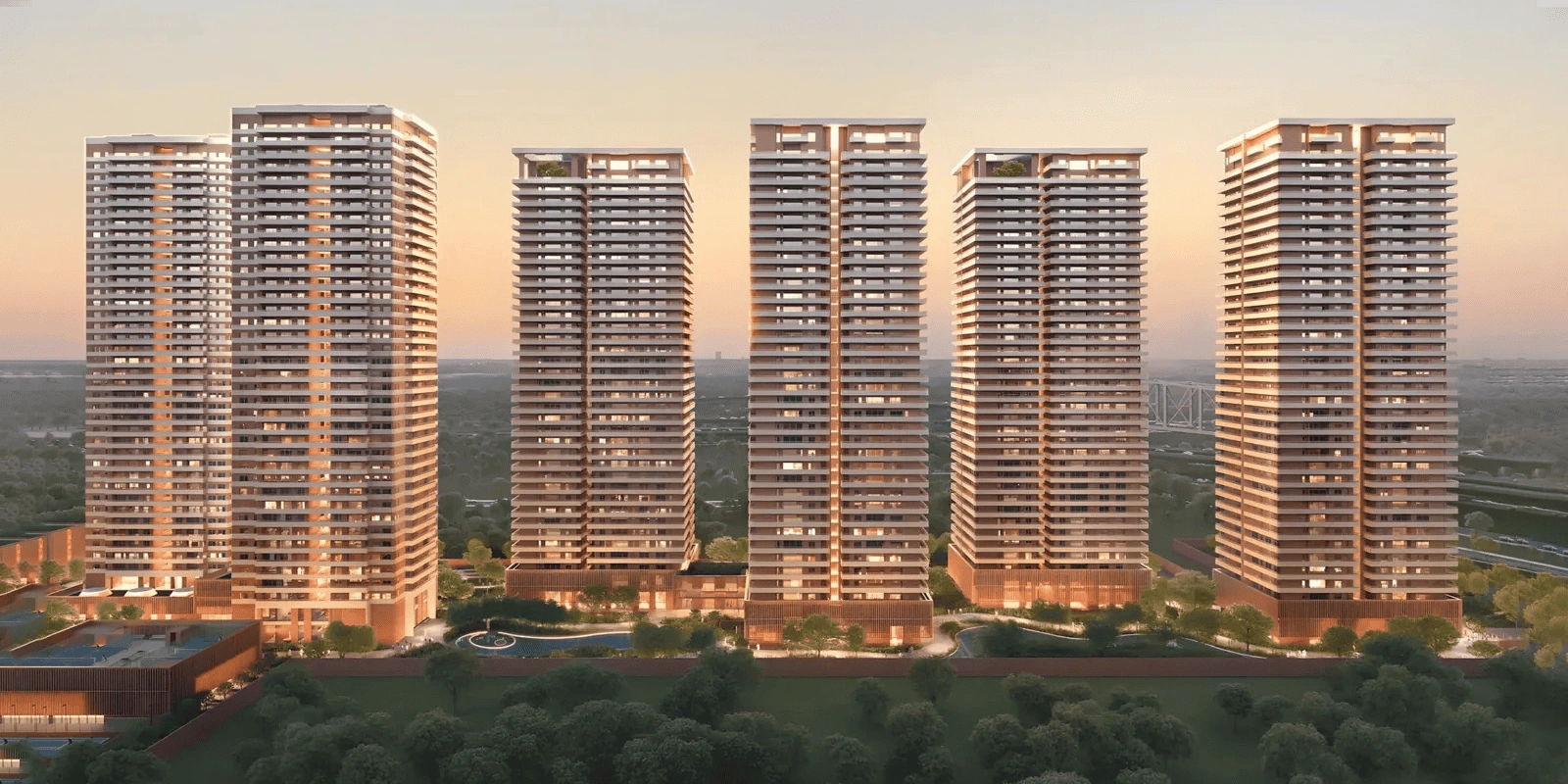 L&T Thanisandra tower configuration - towers and floors