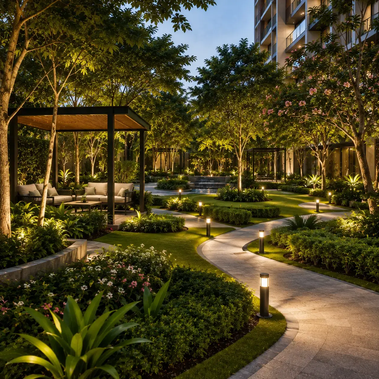 Landscaped gardens L&T Thanisandra