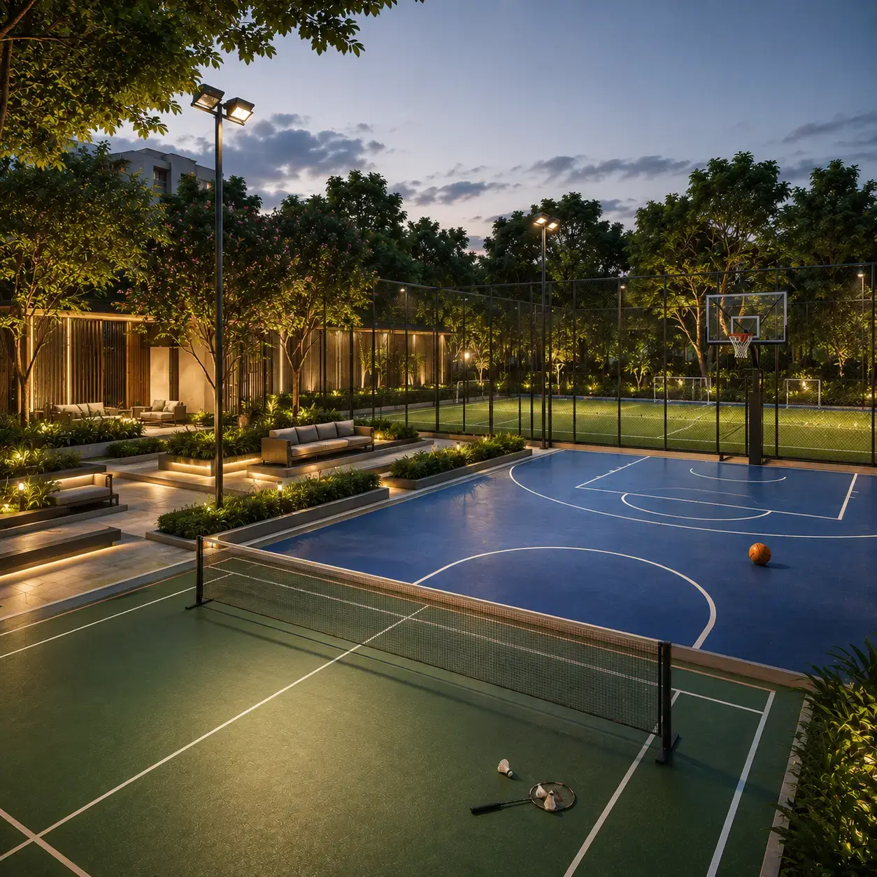 Sports courts L&T Thanisandra